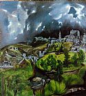 El Greco Canvas Paintings - View of Toledo